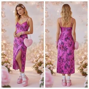 urban outfitters april tie back midi slip dress Urban Outfitters | Dresses | Uo April Tieback Midi Slip Dress In Neutral Multi